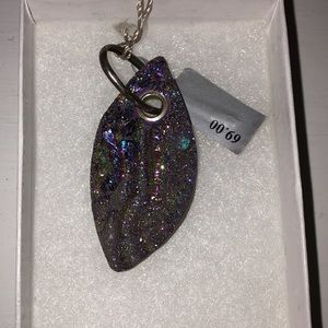 Chalcedony druzy sterling silver pendant